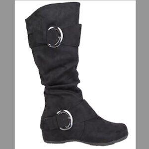 Journee Collection Women's Jester Wide Calf Rouched Buckle Mid Shaft Boots 8.5